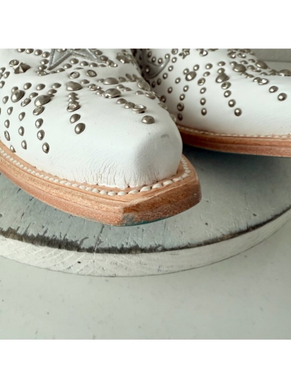 Lane SOLSTICE White Cowboy Boots Embellished Western Cowgirl Tall Snip Toe 11 - Picture 14 of 16